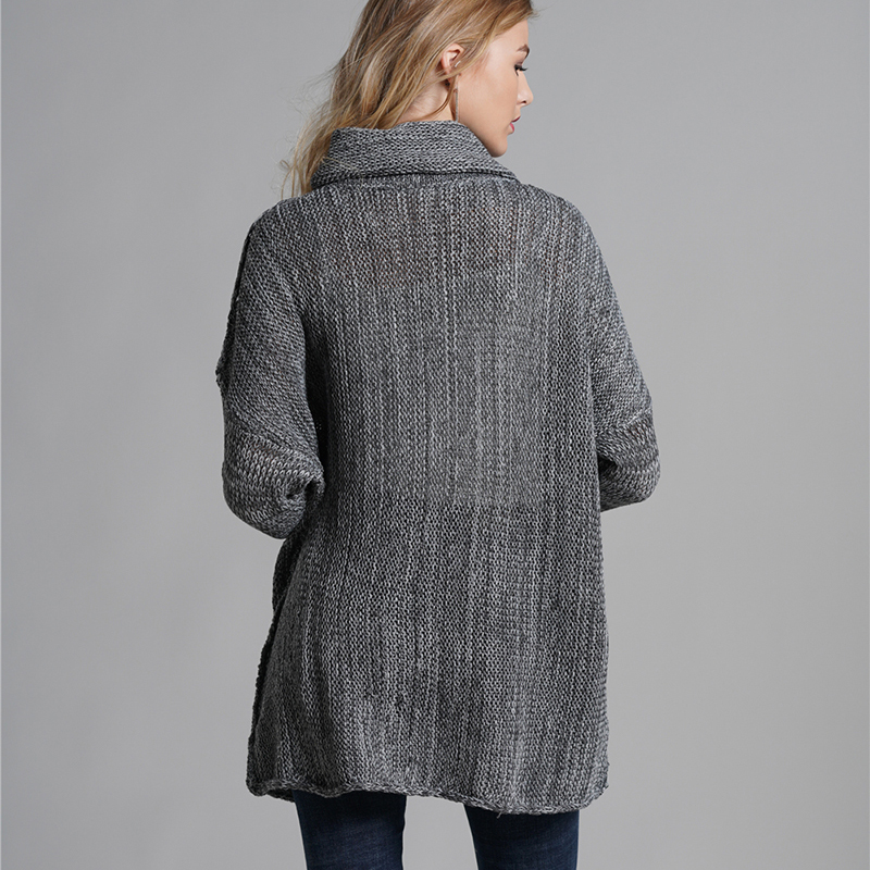 Knit sweater plus size solid color OL commuter women's jacket