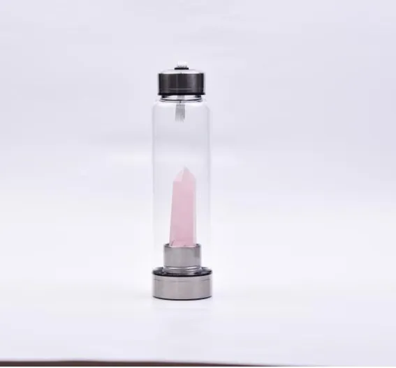 Natural hexagonal crystal column energy glass creative water cup spa tea cup water cup crystal column magic wand Pink - Shop at LoveMi
