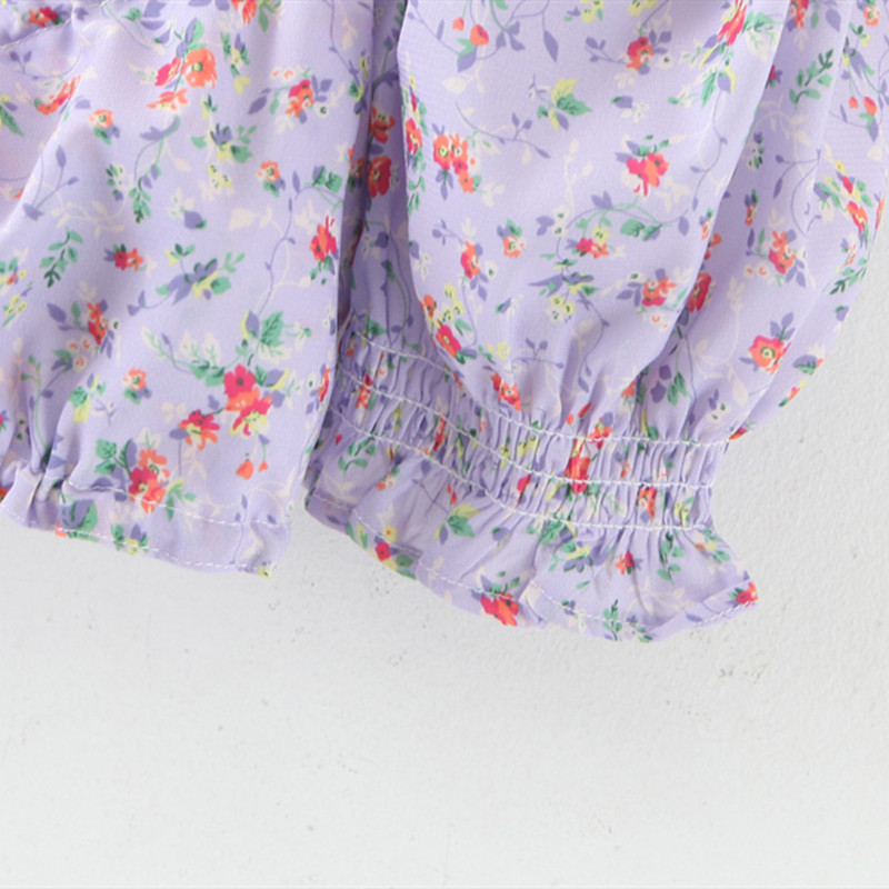 European and American floral drawstring short suit skirt