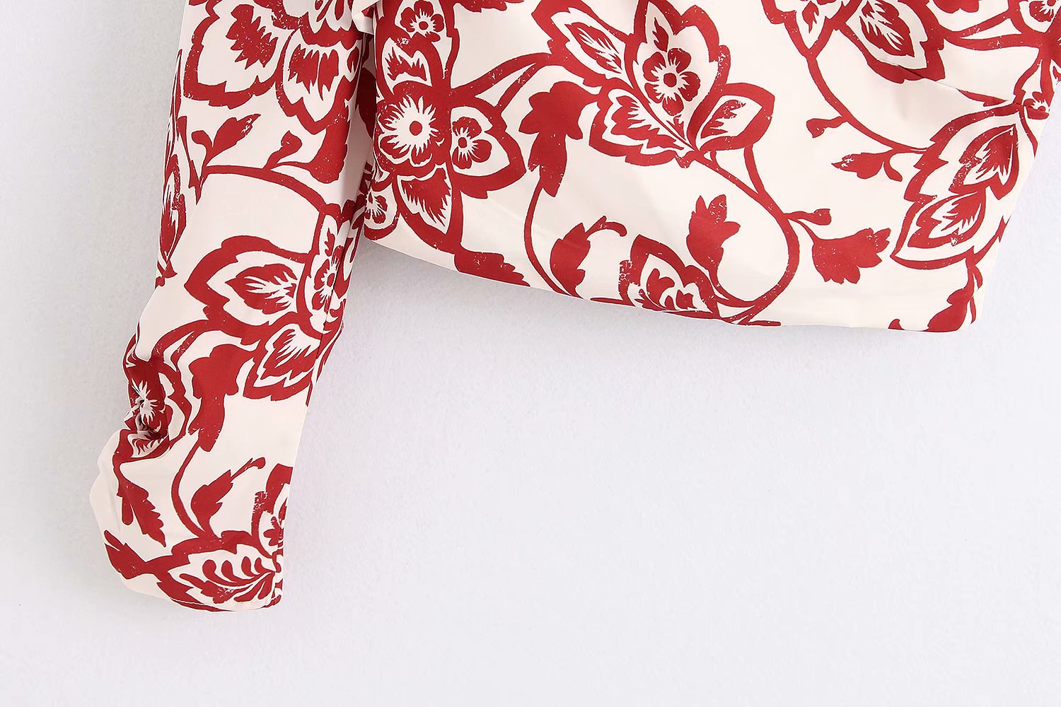 Printed diagonal one-sleeve irregular top shirt