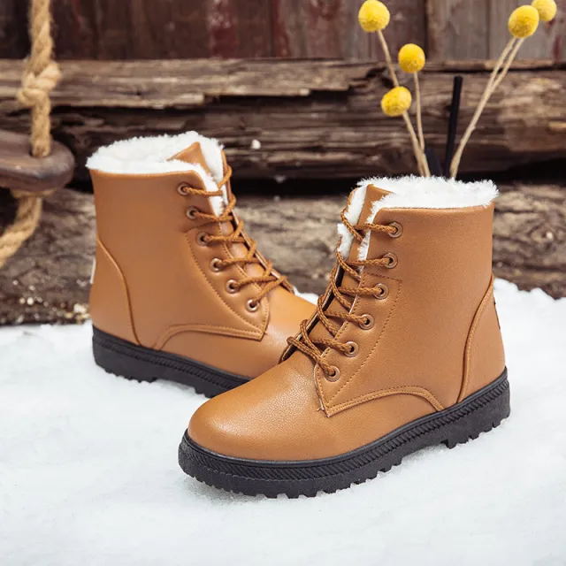 Women's waterproof Martin boots plus size Camel - Shop at LoveMi