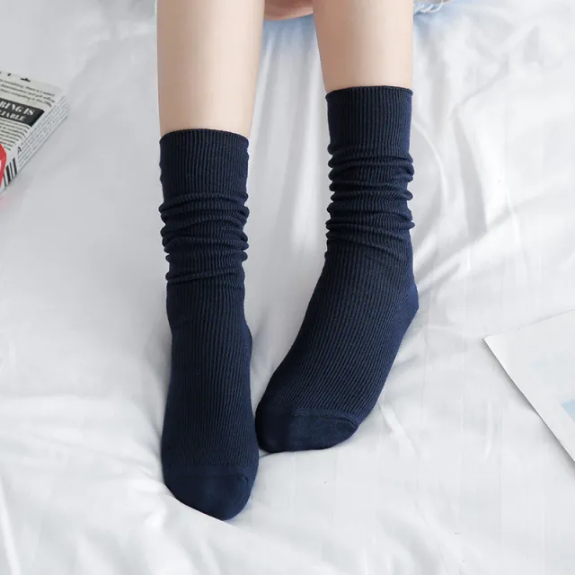 Solid color cotton drawstring candy color stockings Blue - Shop at LoveMi