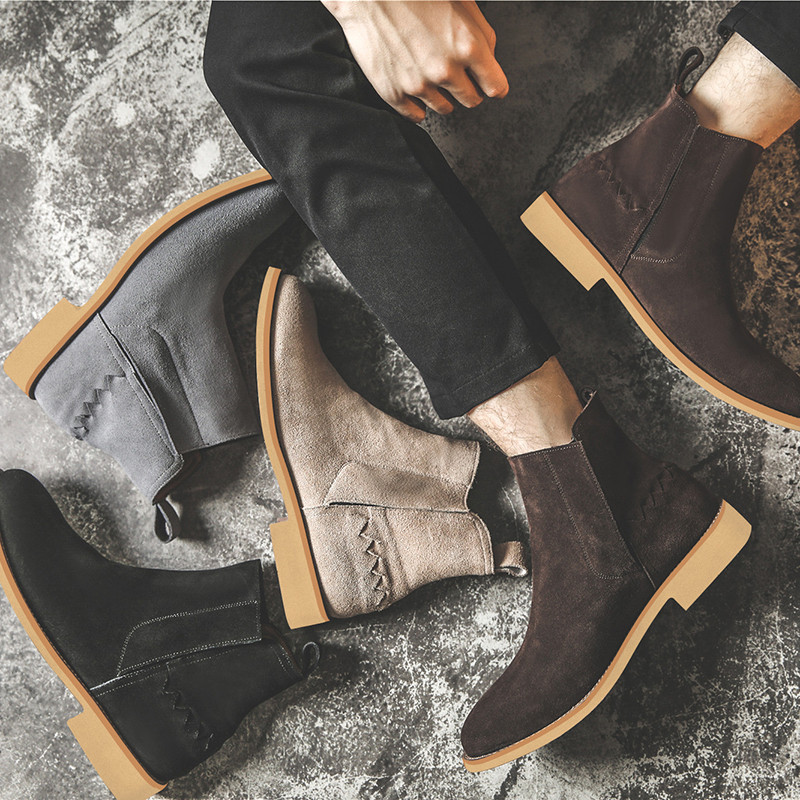 Men's mid-cut British Martin leather boots