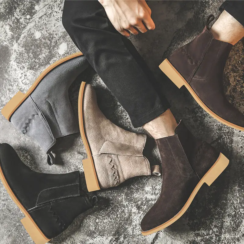 Men's mid-cut British Martin leather boots