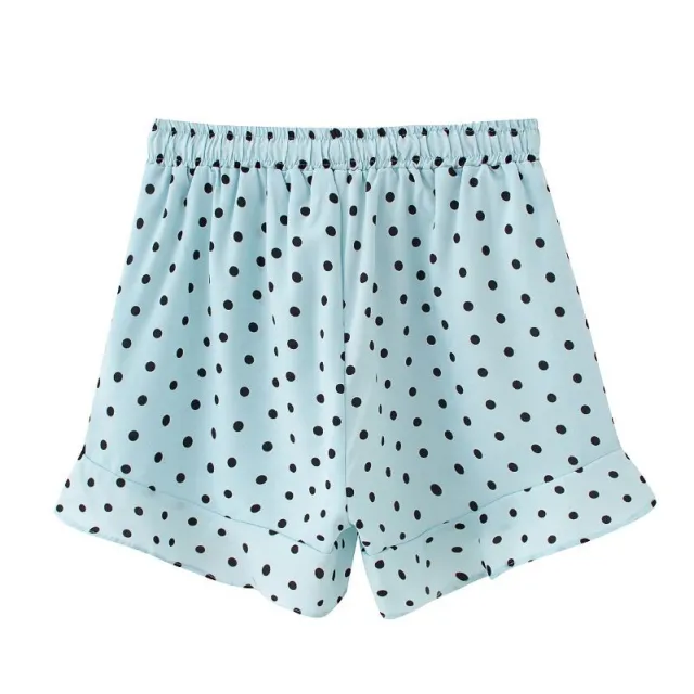 In summer , polka dot with floured flaring dot shorts Blue - Shop at LoveMi