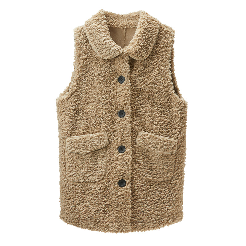 Women's lamb hair Vest Medium Length fall / winter new Korean fur and fur vest with jacket
