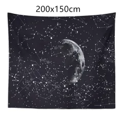 Constellation Tapestry Fantasy Starry Sky Blanket Galaxy Space Pattern towel Wall Hanging Cloth Bedspread Bedroom Decoration - 200X150Cm - View 1