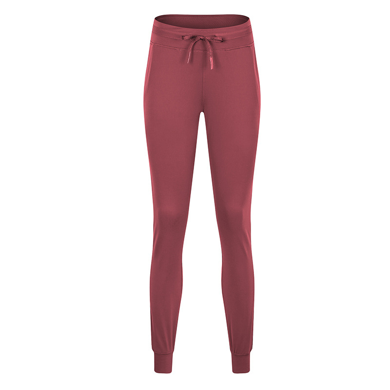 Women's quick drying elastic running fitness pants Deep Crimson - Shop at LoveMi