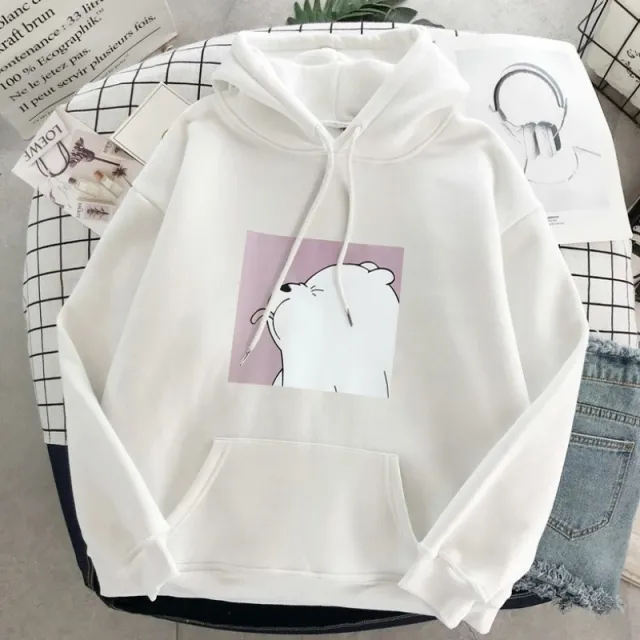 New autumn and winter loose Korean style hooded jacket White - Shop at LoveMi