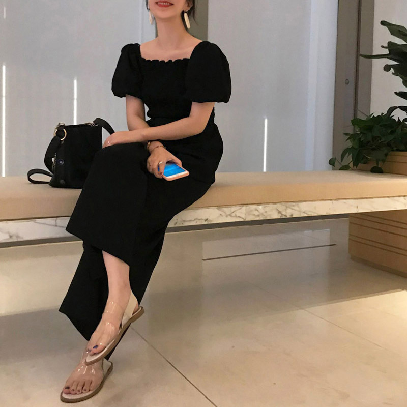 Palace puff sleeve waist pocket one-piece casual pants