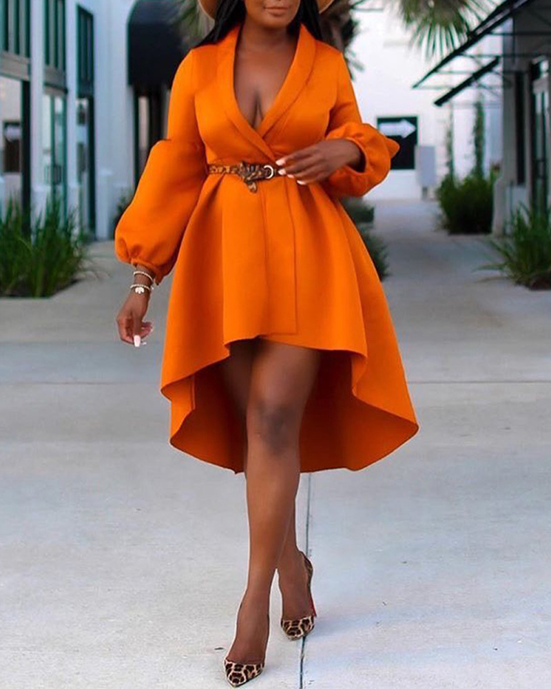 V-neck high-waist dress for ladies