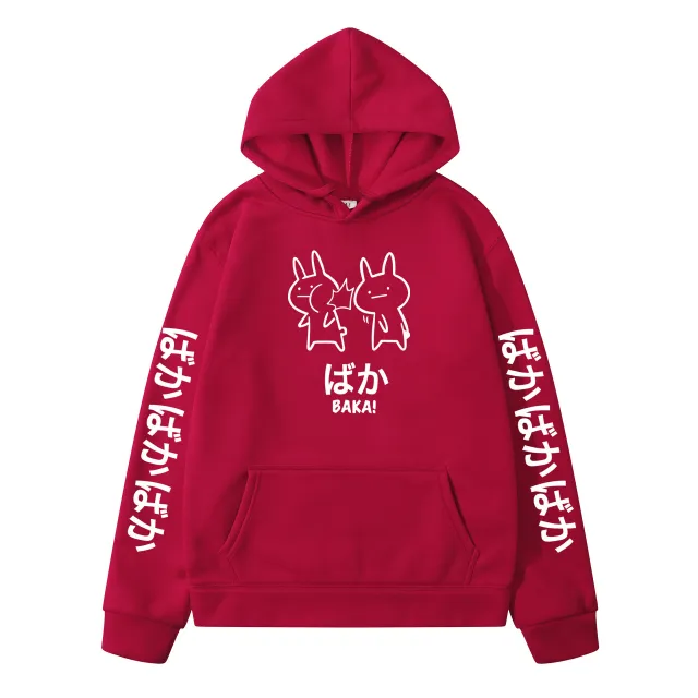 Fleece hooded sweater autumn and winter Red - Shop at LoveMi