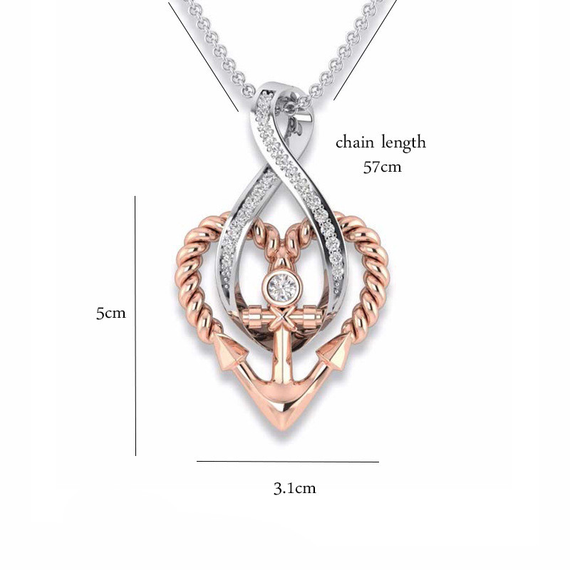 Love anchor clavicle chain female