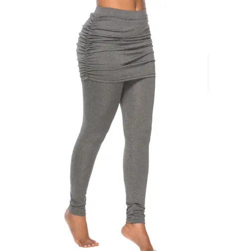Pack Hip Side Pleated Skirt Fake Two Leggings