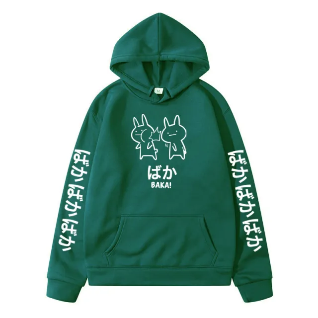 Fleece hooded sweater autumn and winter Dark Green - Shop at LoveMi