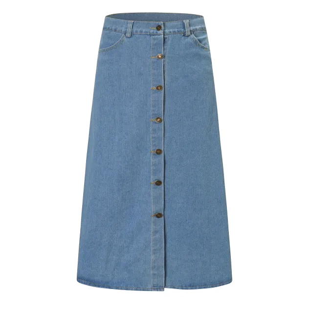 Temperament high waist denim skirt Blue - Shop at LoveMi