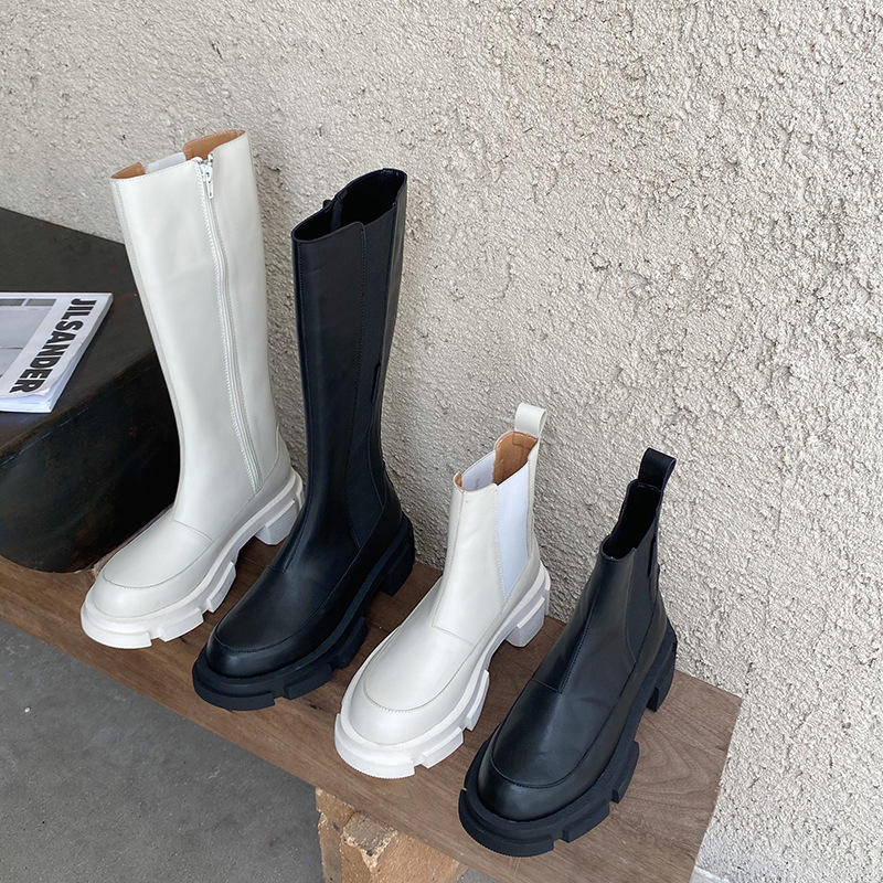 Women's round toe all-match retro British Martin boots