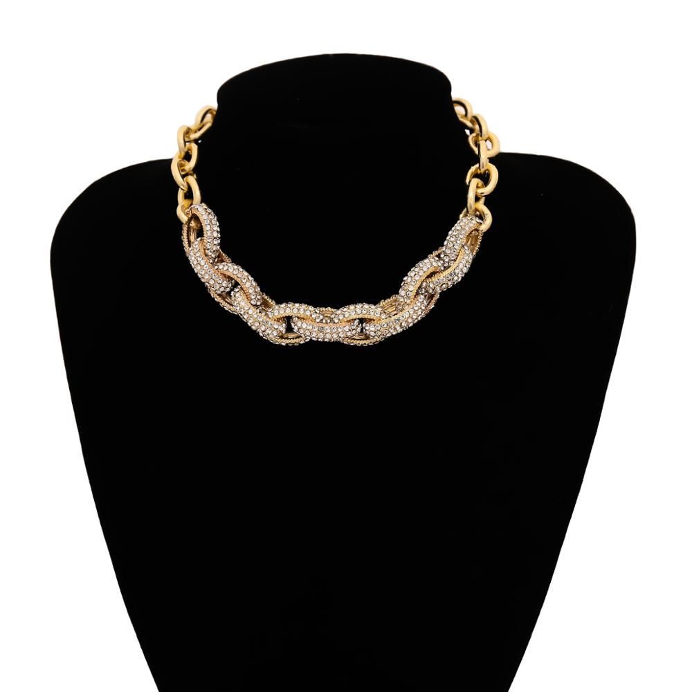 Simple cross chain micro-inlaid punk zircon necklace