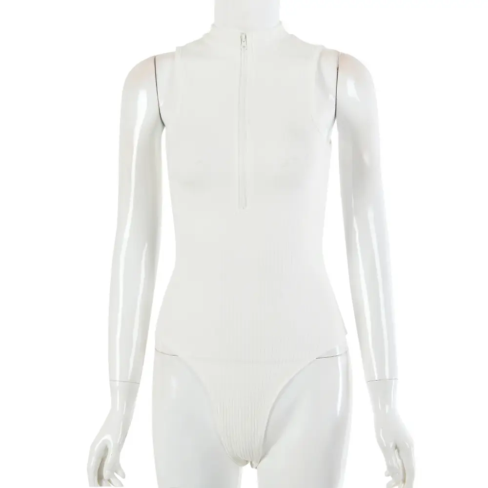 Autumn new style sleeveless zipper cotton one-piece