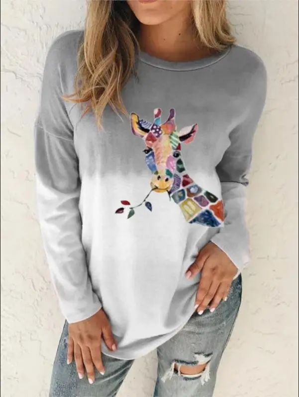 Women's long sleeve T shirt Grey - Shop at LoveMi