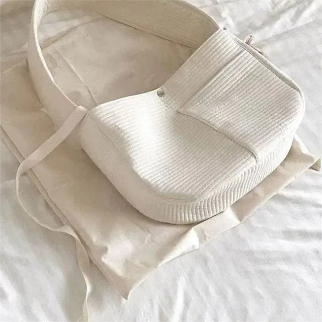 Dog Puppy Bag Handmade Pet Cat Kitten Carrier Outdoor Travel Handbag Canvas Single Shoulder Bag Tote Shoulder Bag Breathable White - Shop at LoveMi