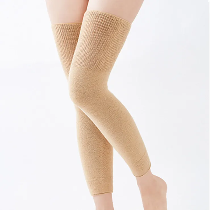 Fiber warm long knee pads - Khaki Long