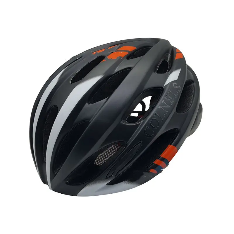 Bicycle helmet with taillight warning light glowing