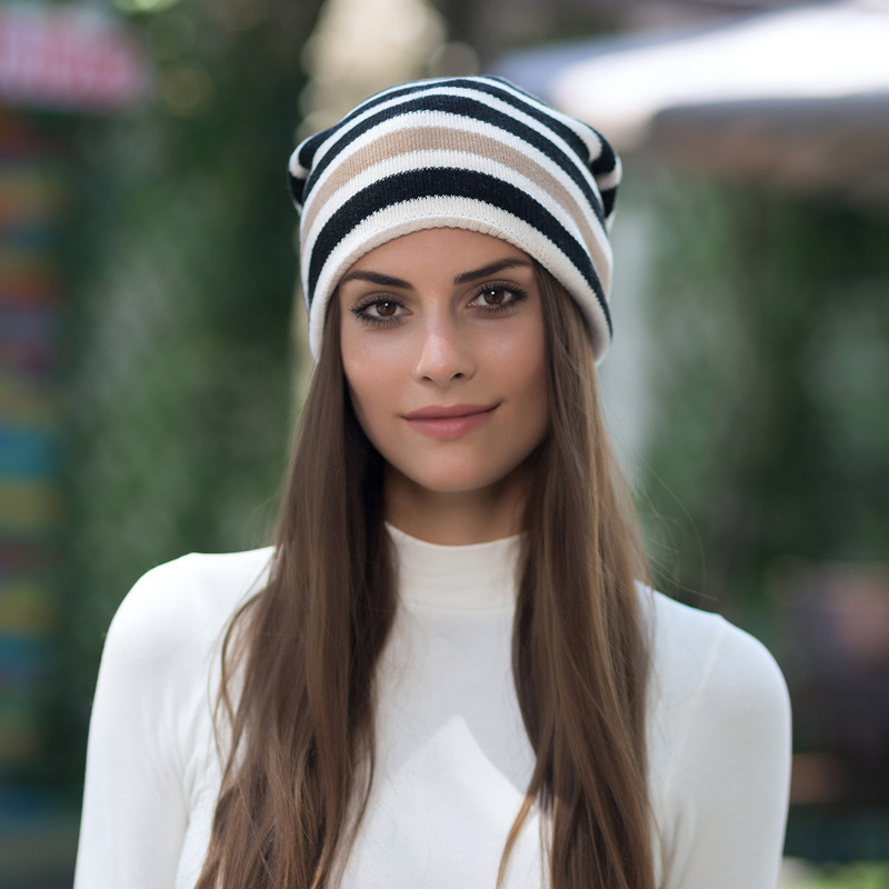 Women's autumn and winter wool pullover warm hat