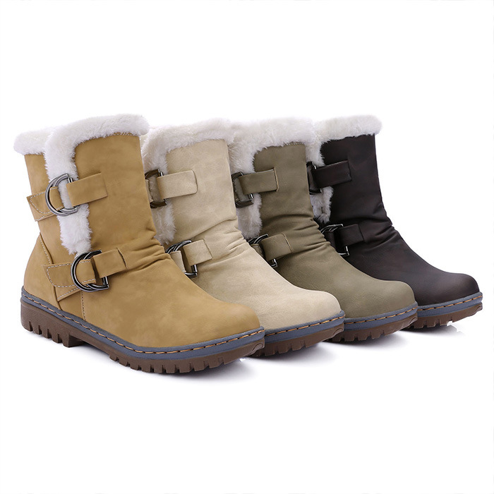 Belt Buckle Flat Martin Boots Short Snow Boots