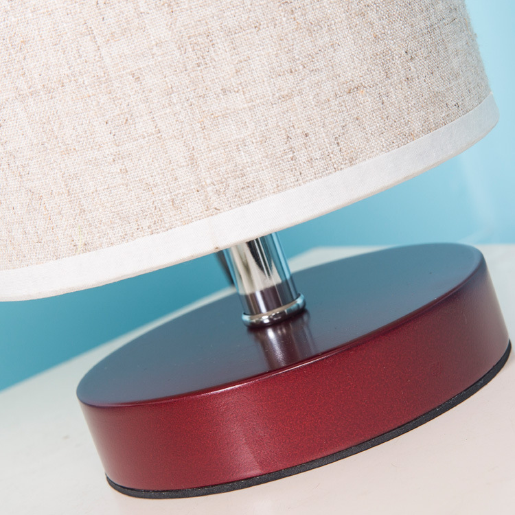 Simple round linen table lamp