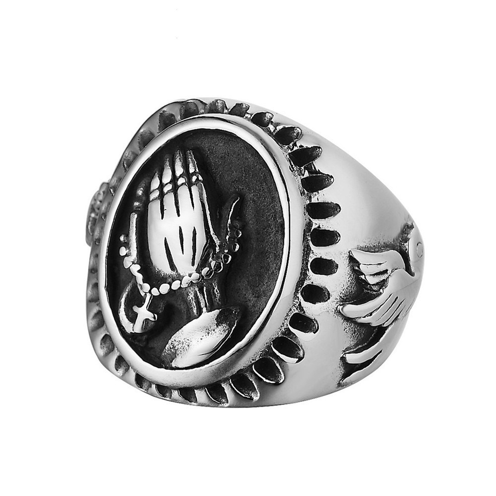 Peace Dove Titanium Steel Ring - Image 2 of 5