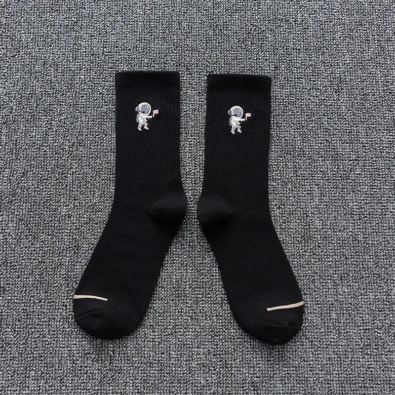 Embroidered Cotton Socks Astronaut All-match Sports