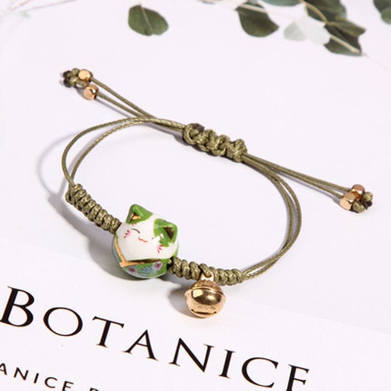 Hand-woven lucky cat transit red string bracelet