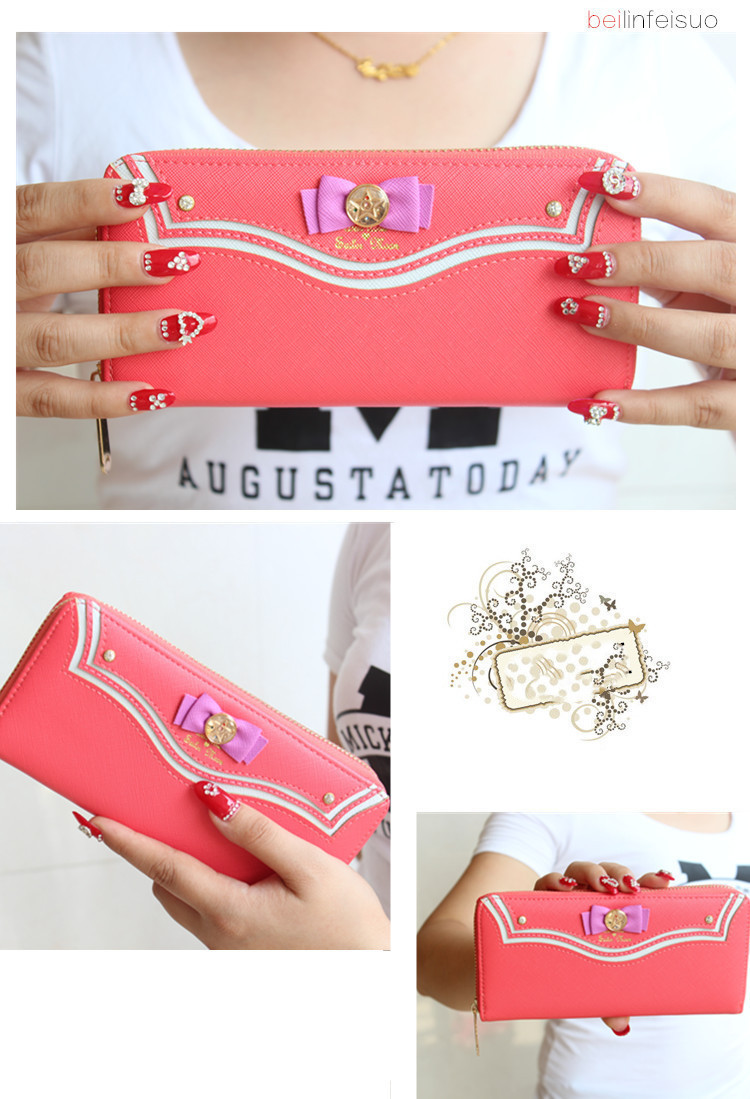 Beautiful girl warrior large capacity Long Wallet Red - Shop at LoveMi