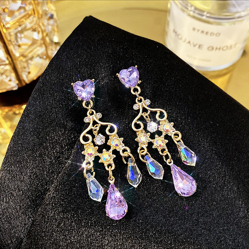 Super fairy love crystal Tassel Earrings