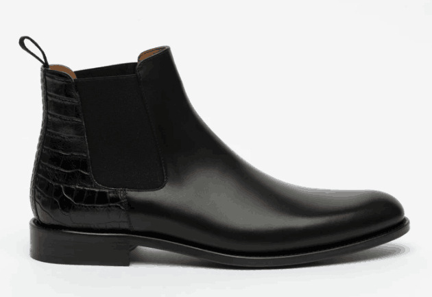 Casual leather stitching solid color single boots