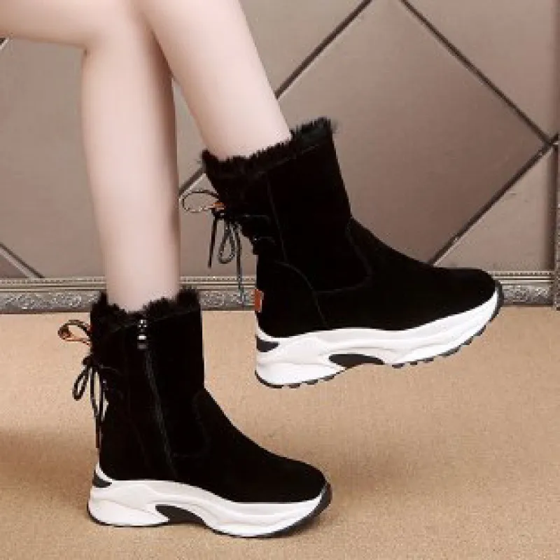 Thickened non-slip northeast cotton boots - Black