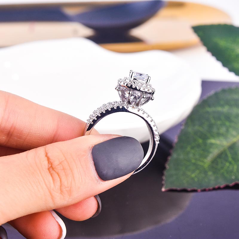 European and American luxury three-layer full diamond group ring