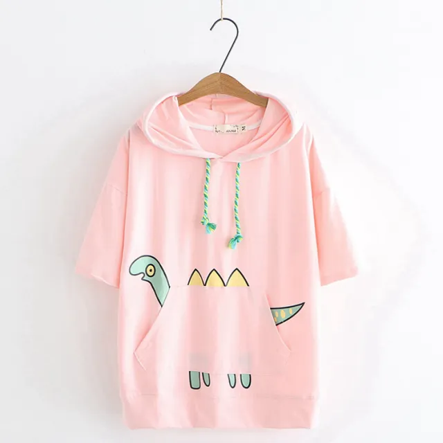 Ladies Hooded T shirt Pink - Shop at LoveMi