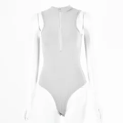 Autumn new style sleeveless zipper cotton one-piece - Grey - View 1