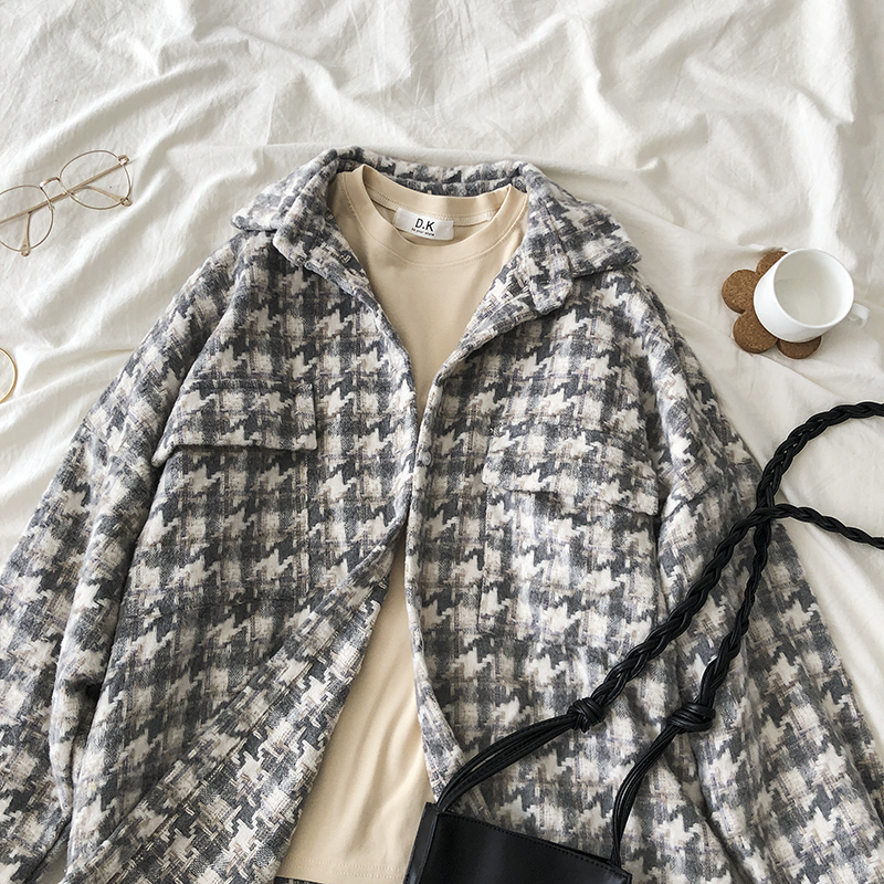 Crescent City plaid woolen coat women