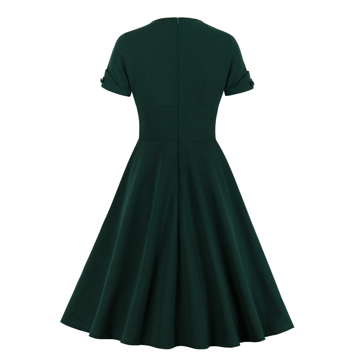 Retro temperament pleated waist big swing dress