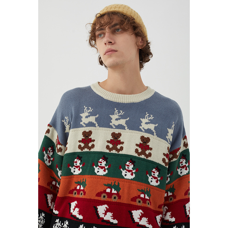 HeyHenry couple wear Harajuku youth retro loose sweater