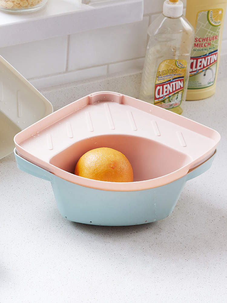 Kitchen Sink Triangle Drain Basket Suction Cup Type Vegetable Sink