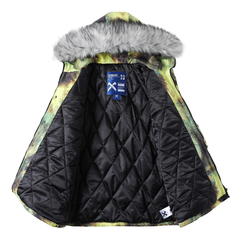 Winter coat men's plus size tie-dye student cotton coat, made old personality warm, large fur collar camouflage jacket