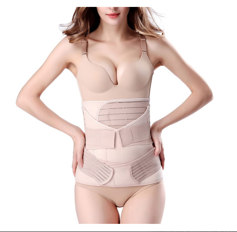 Postpartum breathable three-piece plastic belt