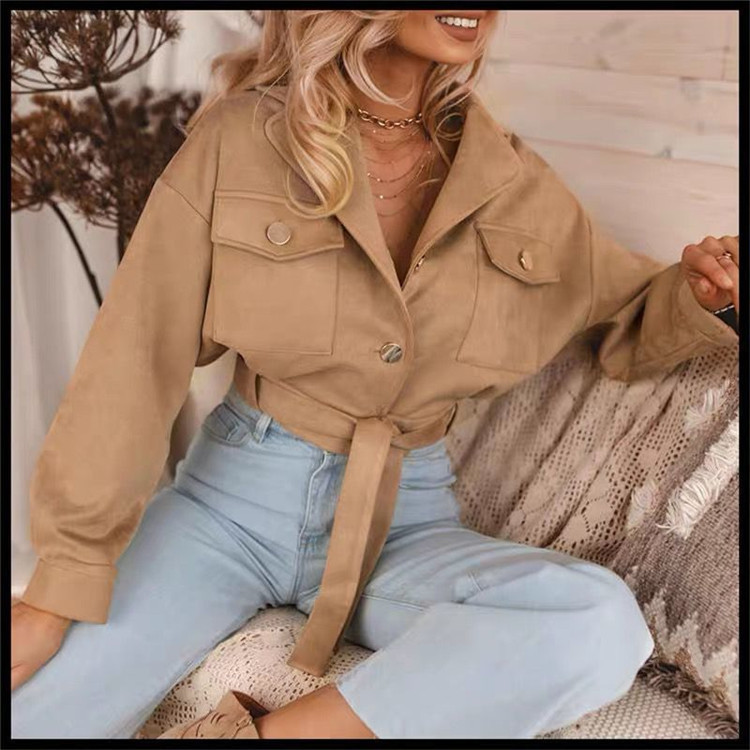 Street hipster rock style fashion stitching deerskin velvet jacket