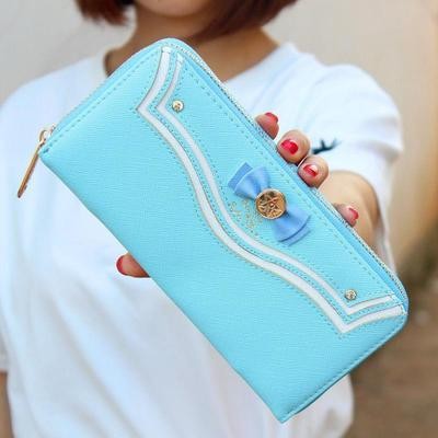 Beautiful girl warrior large capacity Long Wallet Blue - Shop at LoveMi