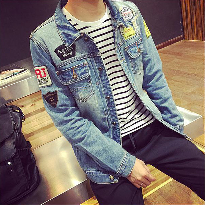 Men's hip hop high quality all-cotton jacket jacket