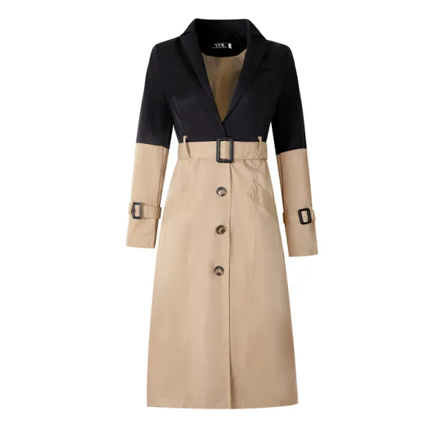 Women's thin windbreaker mid length coat coat Photo Color - Shop at LoveMi